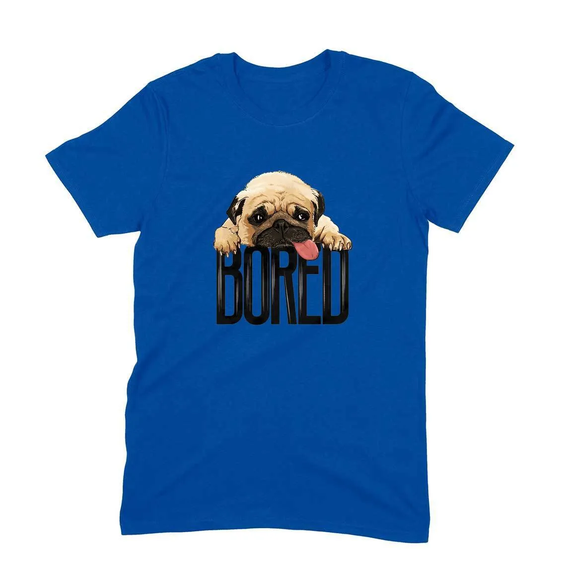 Round Neck T-Shirt (Men) - Bored Pug Baby (10 Colours)