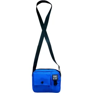Royal Blue Front Pocket Mens Canvas Crossbody Sling Bag