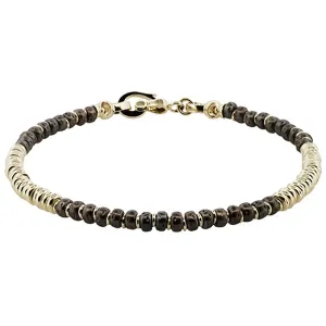 Simon G. Contemporary Two-Tone Men's Hammered Bead Bracelet