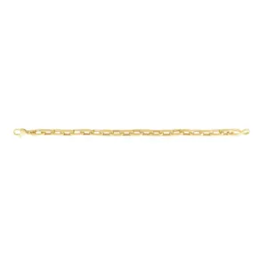 Sincerely, Springer's 14k Yellow Gold Polished Men's Paperclip Chain Bracelet