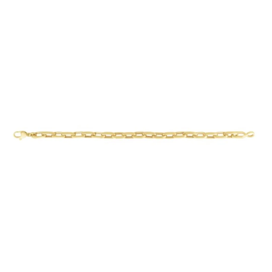 Sincerely, Springer's 14k Yellow Gold Polished Men's Paperclip Chain Bracelet