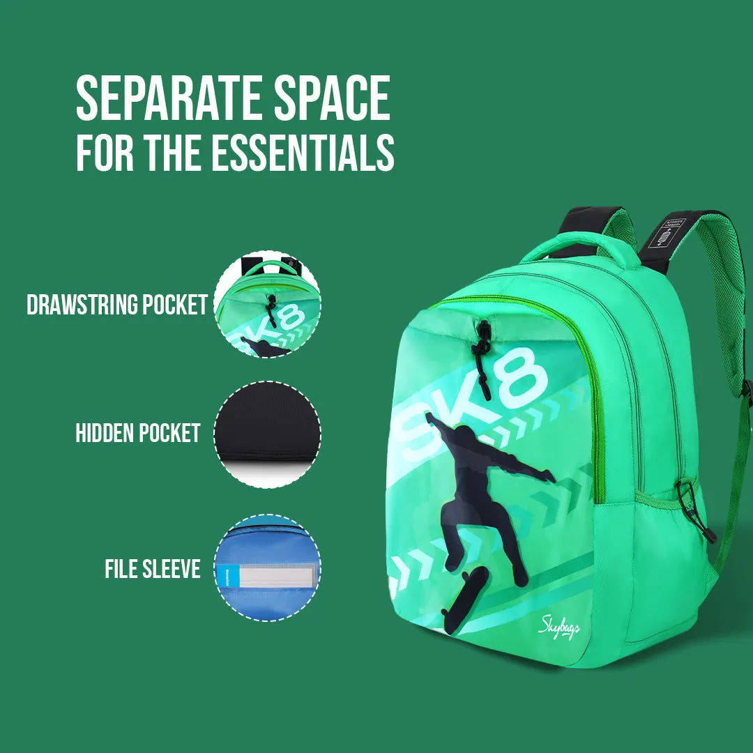 Skybags Squad Nxt 04  School Backpack Teal Green