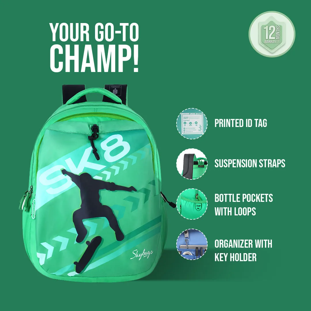Skybags Squad Nxt 04  School Backpack Teal Green
