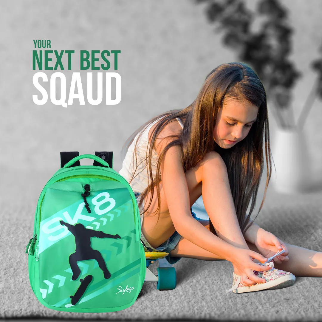 Skybags Squad Nxt 04  School Backpack Teal Green
