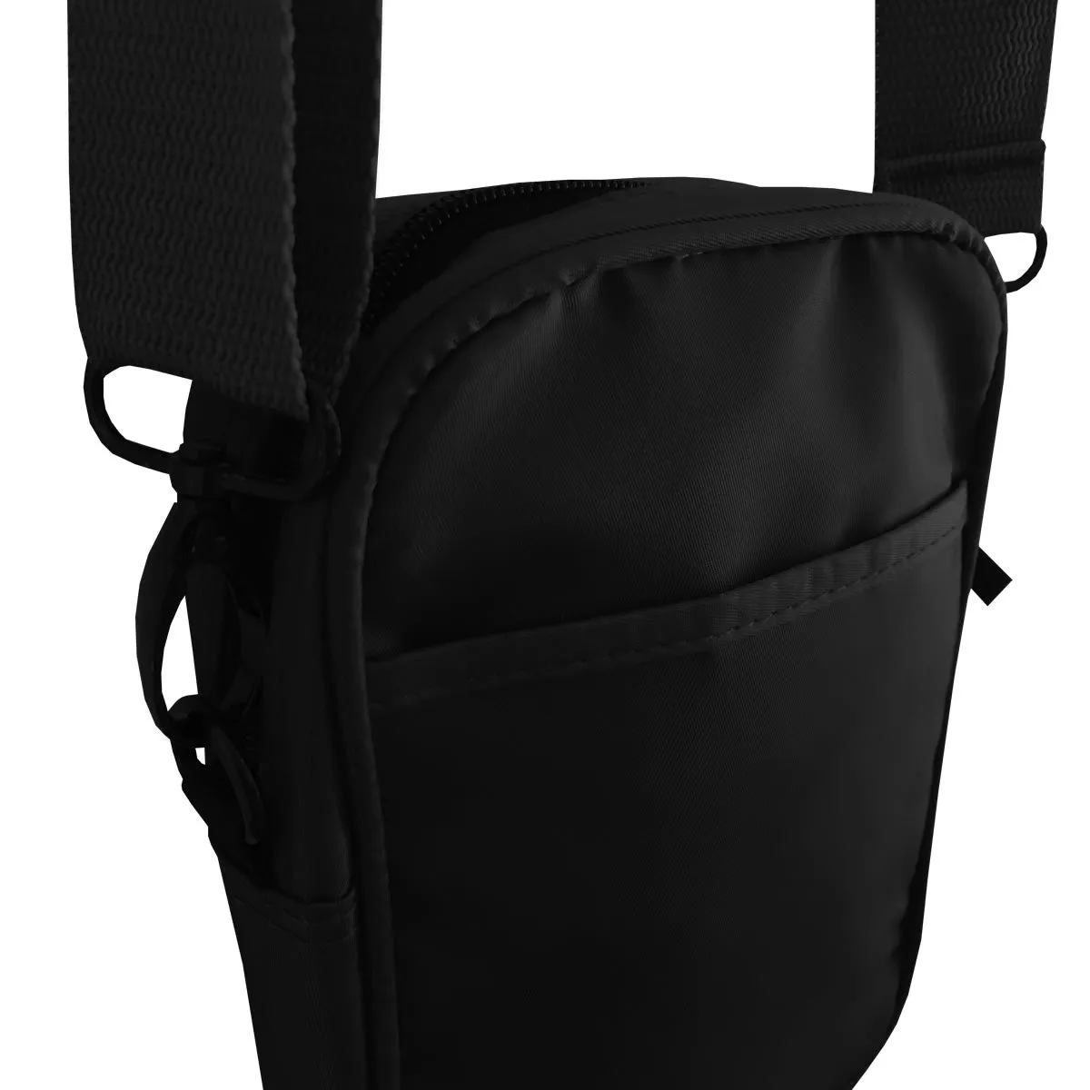 Solid Black Mens Small Crossbody Sling Bag