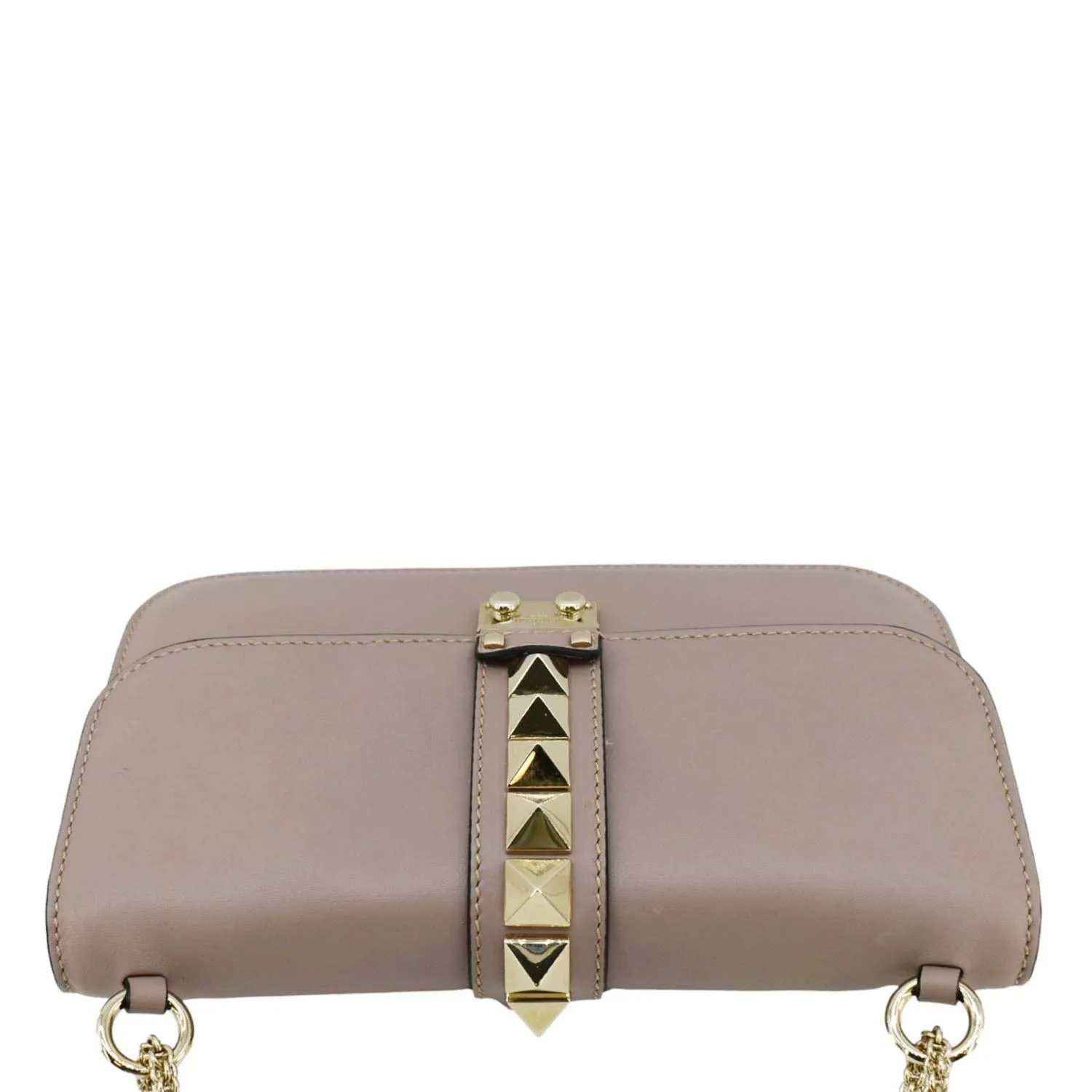 VALENTINO Glam Lock Rockstud Flap Medium Leather Crossbody Bag Light Purple
