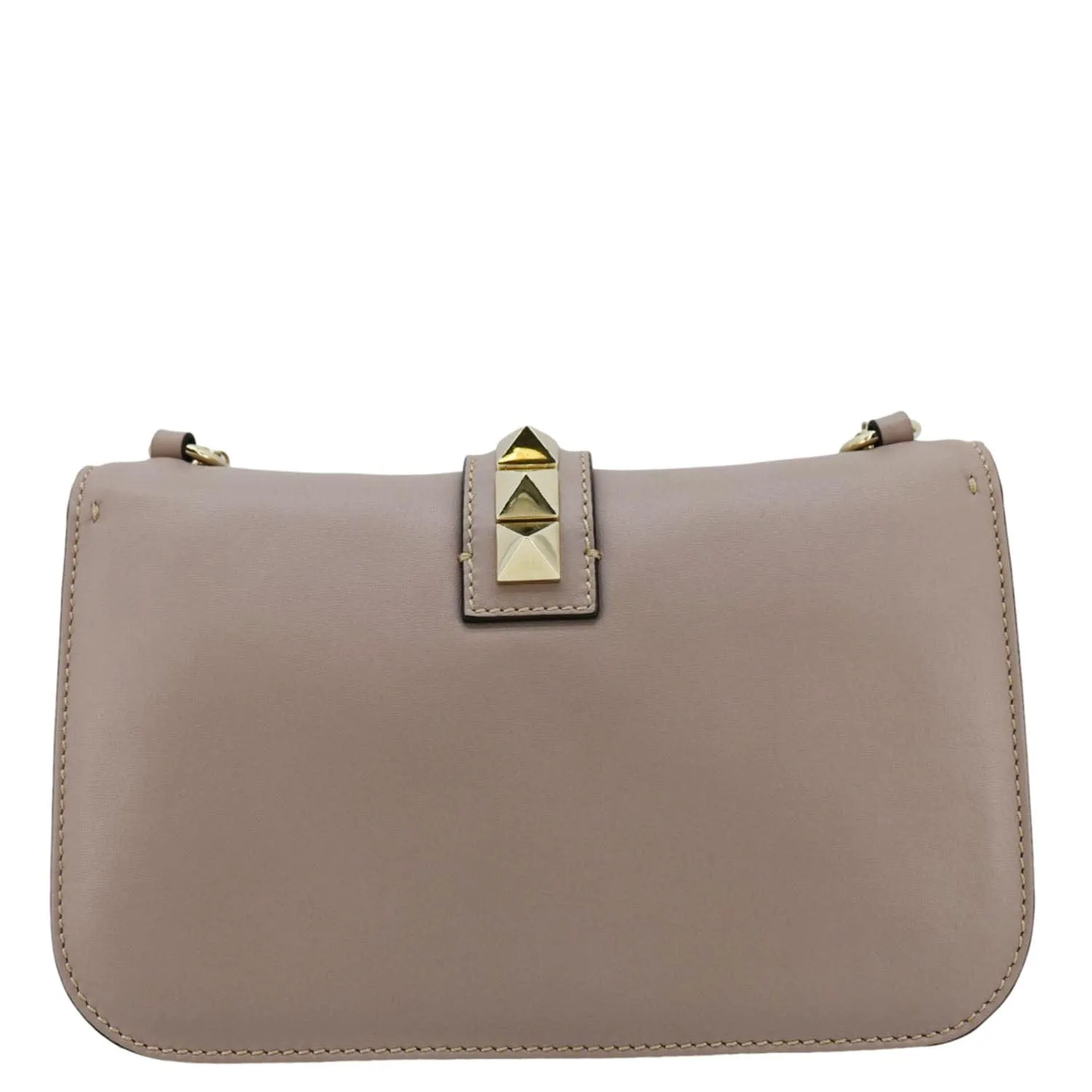 VALENTINO Glam Lock Rockstud Flap Medium Leather Crossbody Bag Light Purple