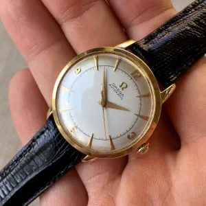 Vintage Omega G6518 14K Yellow Gold 32mm Bumper Automatic Cal. 351 Wristwatch