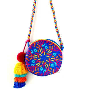 Wayuu Mochila Handbag - Round Purple