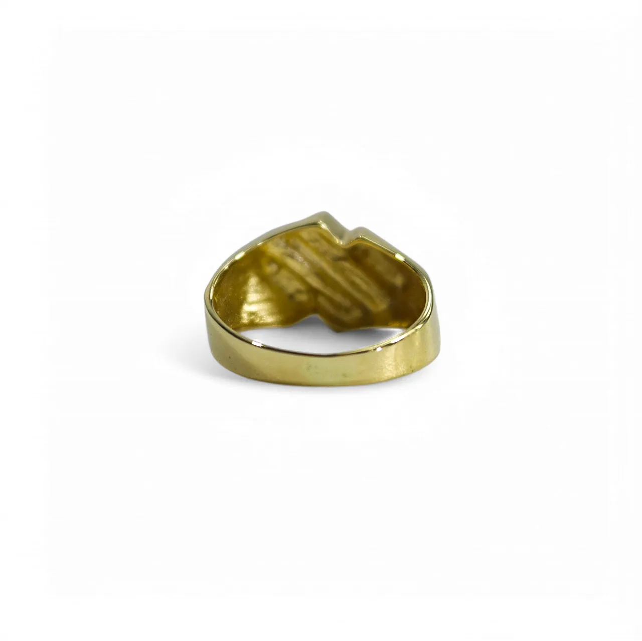 YELLOW GOLD MEN'S RING WITH BLACK ONYX AND CZ STONES.
