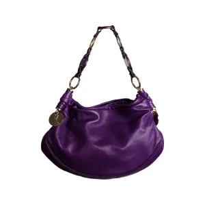 YSL Purple Leather Shoulder Bag