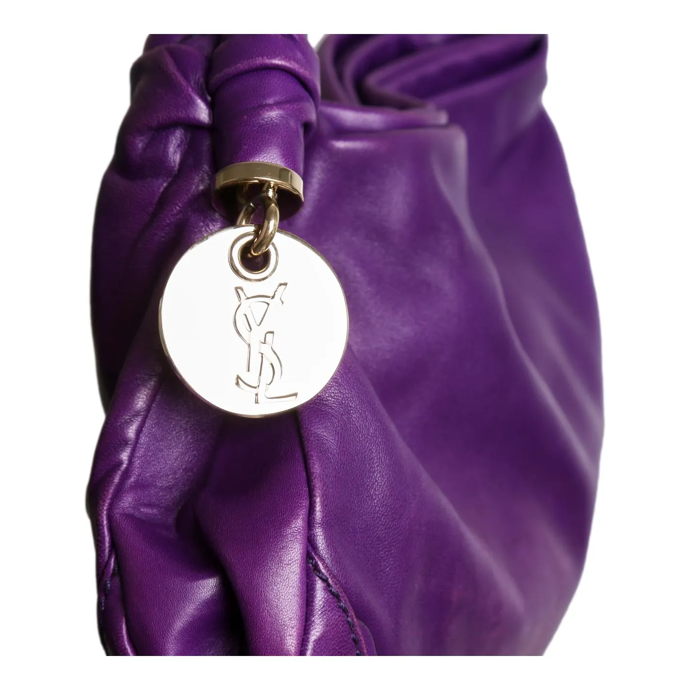 YSL Purple Leather Shoulder Bag